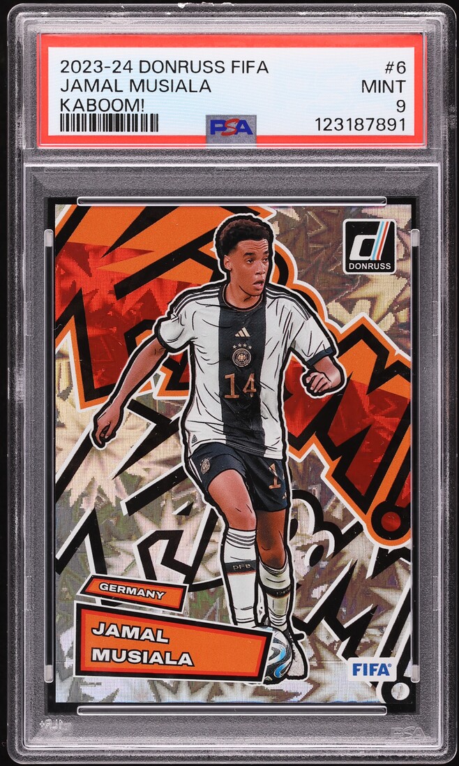 2023 Donruss FIFA Kaboom! Jamal Musiala #6 PSA 9 MINT