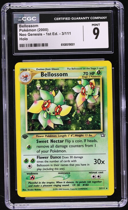 2000 Pokemon Neo Genesis 1st Edition Holo Bellossom #3 CGC 9 MINT