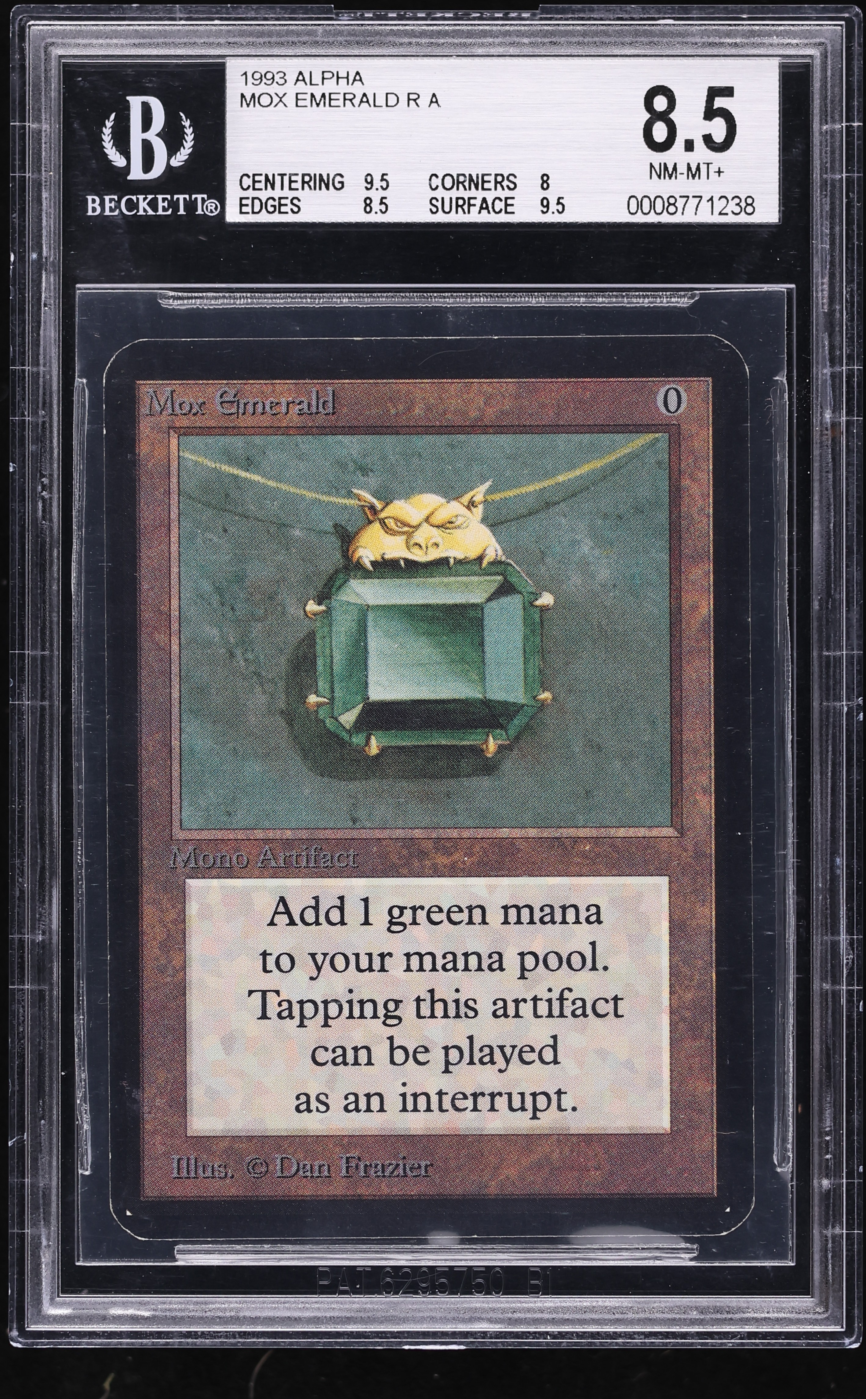 1993 Magic The Gathering MTG Alpha Mox Emerald BGS 8.5 NM-MT+ on