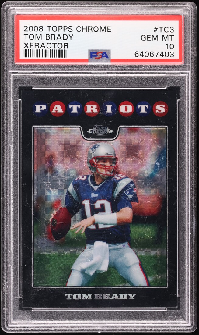 2008 Topps Chrome Xfractor Tom Brady #TC3 PSA 10 GEM MINT on