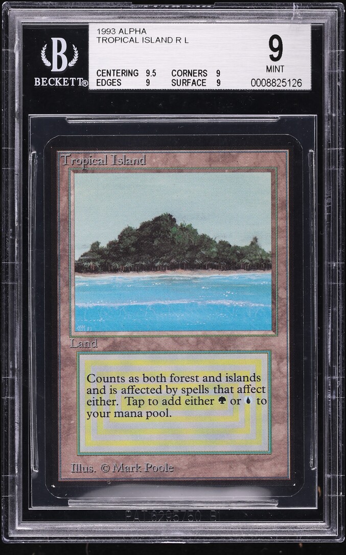 1993 Magic The Gathering MTG Alpha Dual Land Tropical Island BGS 9 MINT