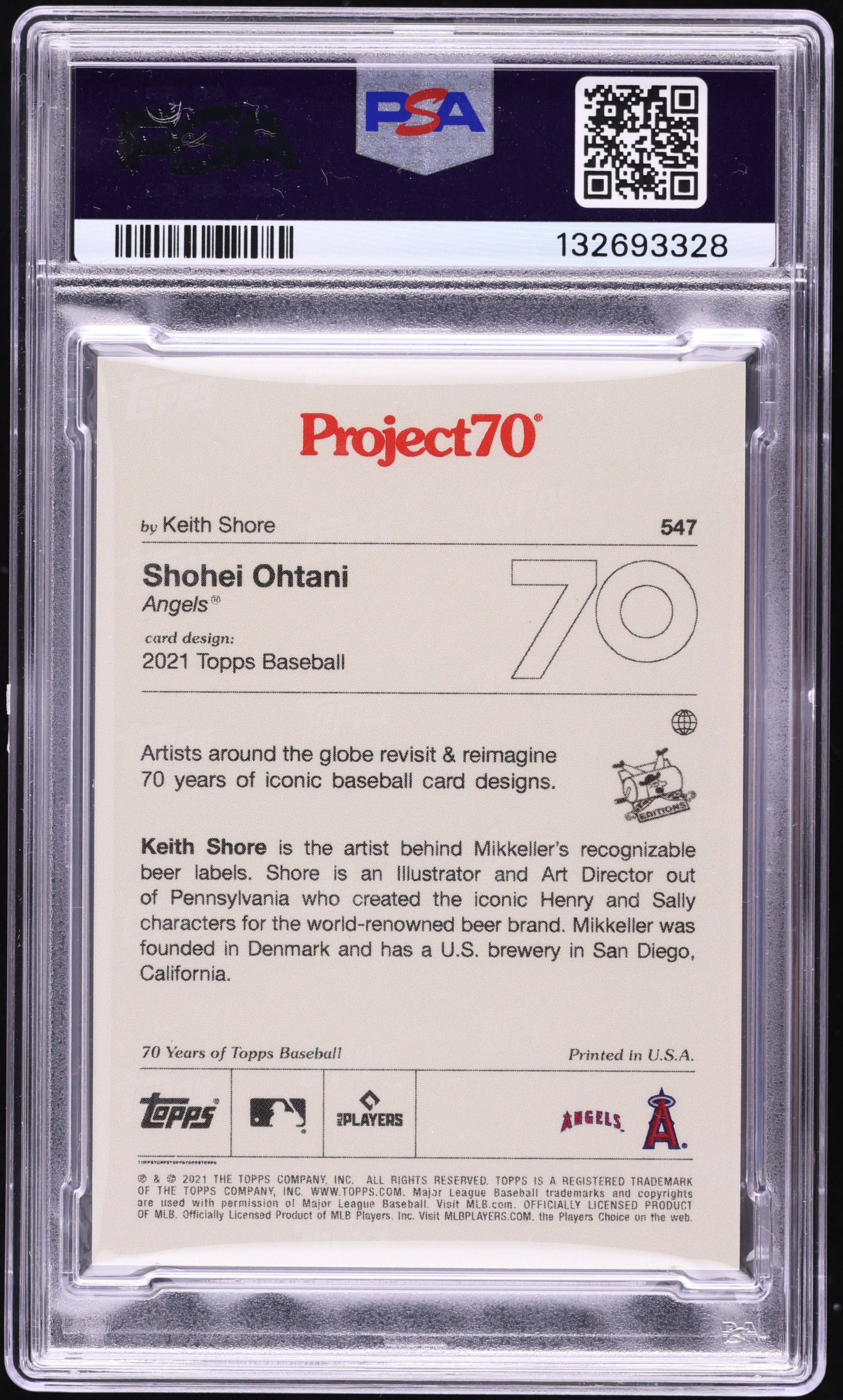 2021 Topps Project 70 Shohei Ohtani #547 PSA 10 GEM MINT on