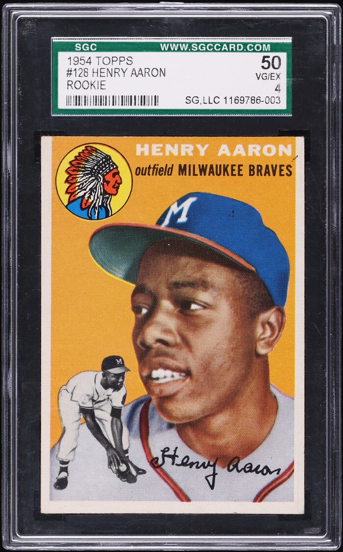 1954 Topps Hank Aaron ROOKIE #128 SGC 4 VGEX