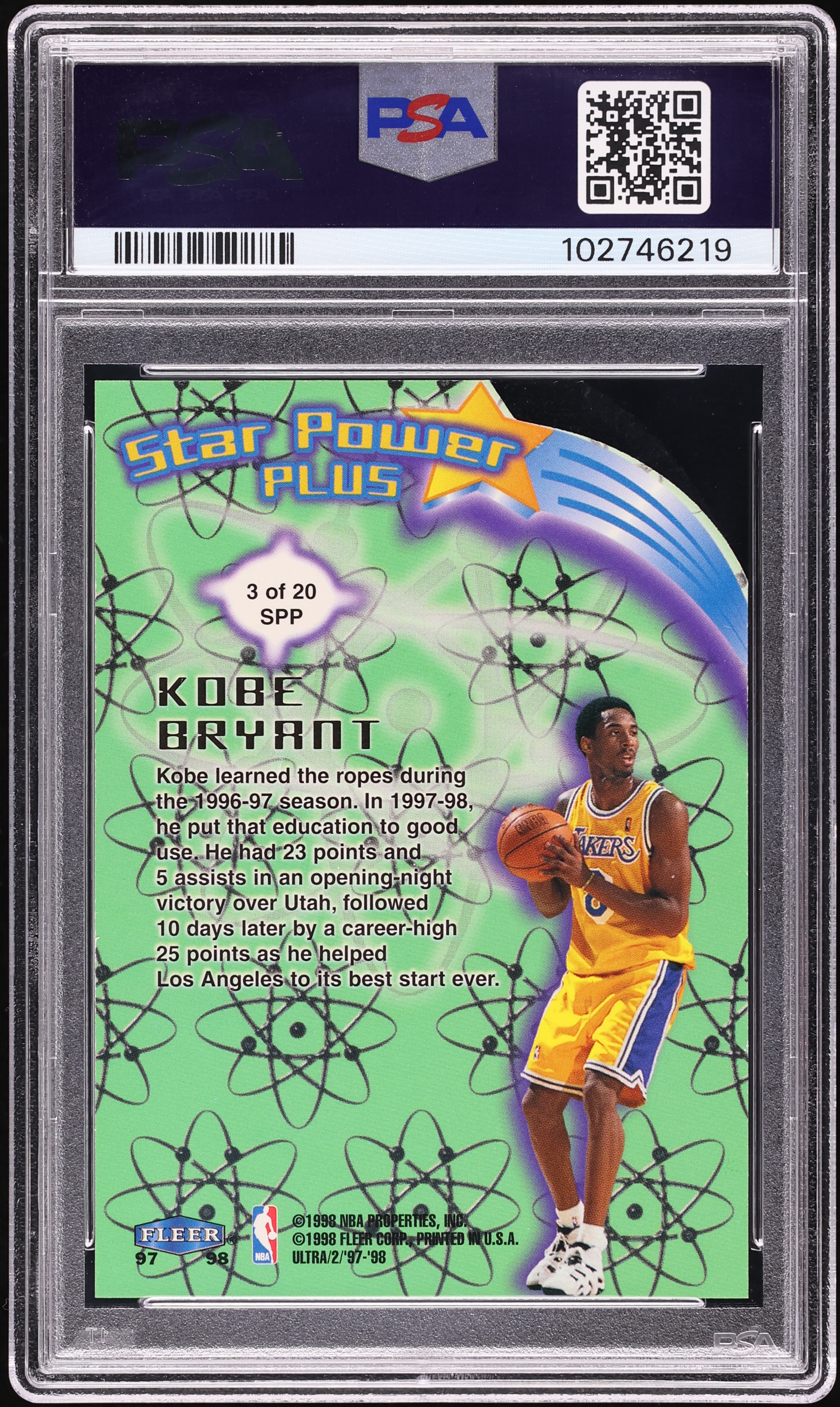 PSA鑑定済 1997 KOBE BRYANT L UNIVERSE 320_75_5213_7