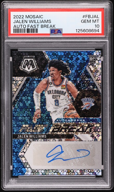 2022 Panini Mosaic Fast Break Prizm Jalen Williams ROOKIE AUTO #FB