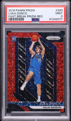 2018 Panini Prizm Fast Break Red Luka Doncic ROOKIE /125 #280 PSA