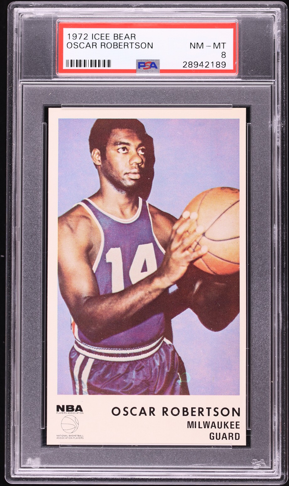1972 Icee Bear Basketball Oscar Robertson PSA 8 NM-MT