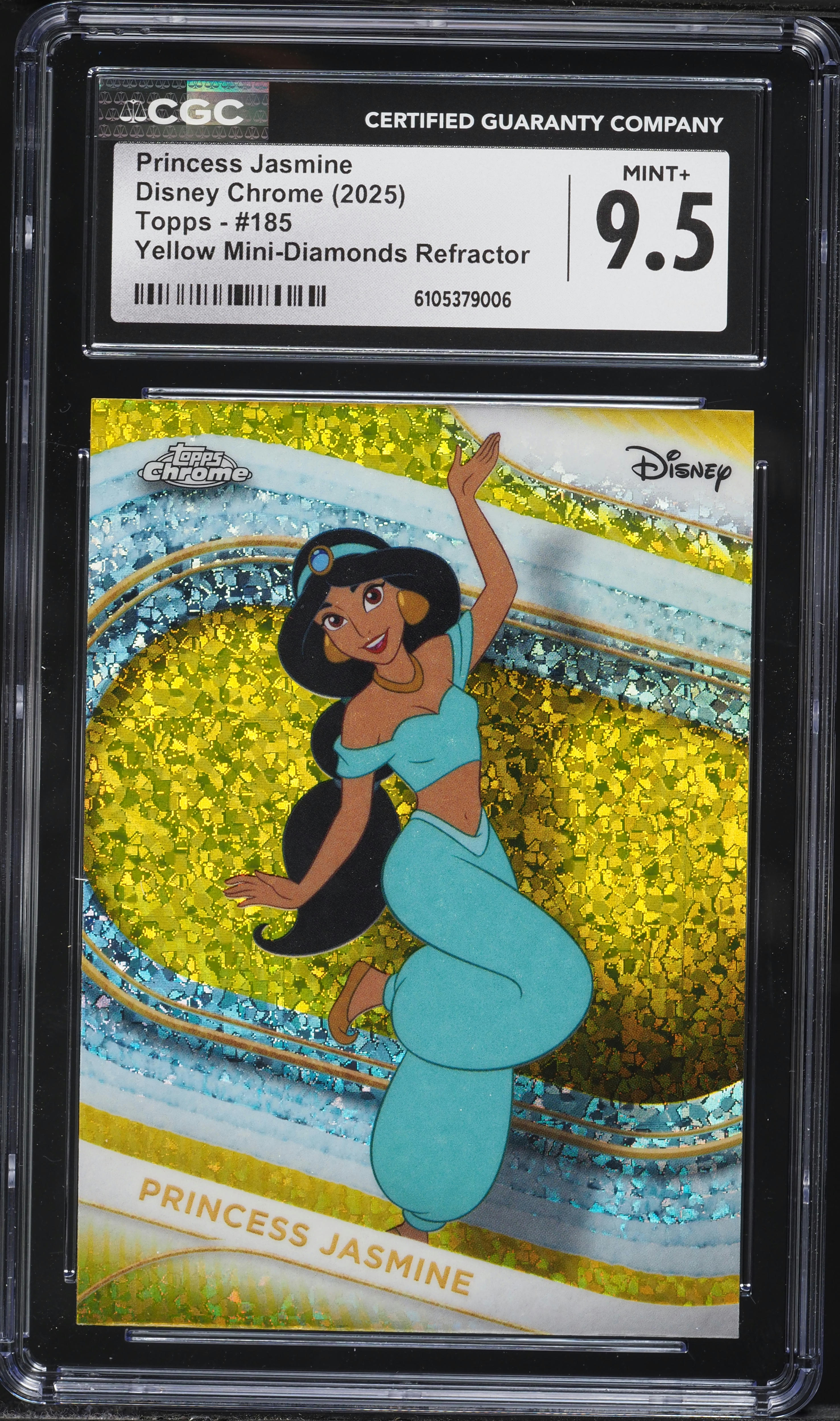 2025 Topps Chrome Disney Yellow Mini-Diamonds Refractor Princess