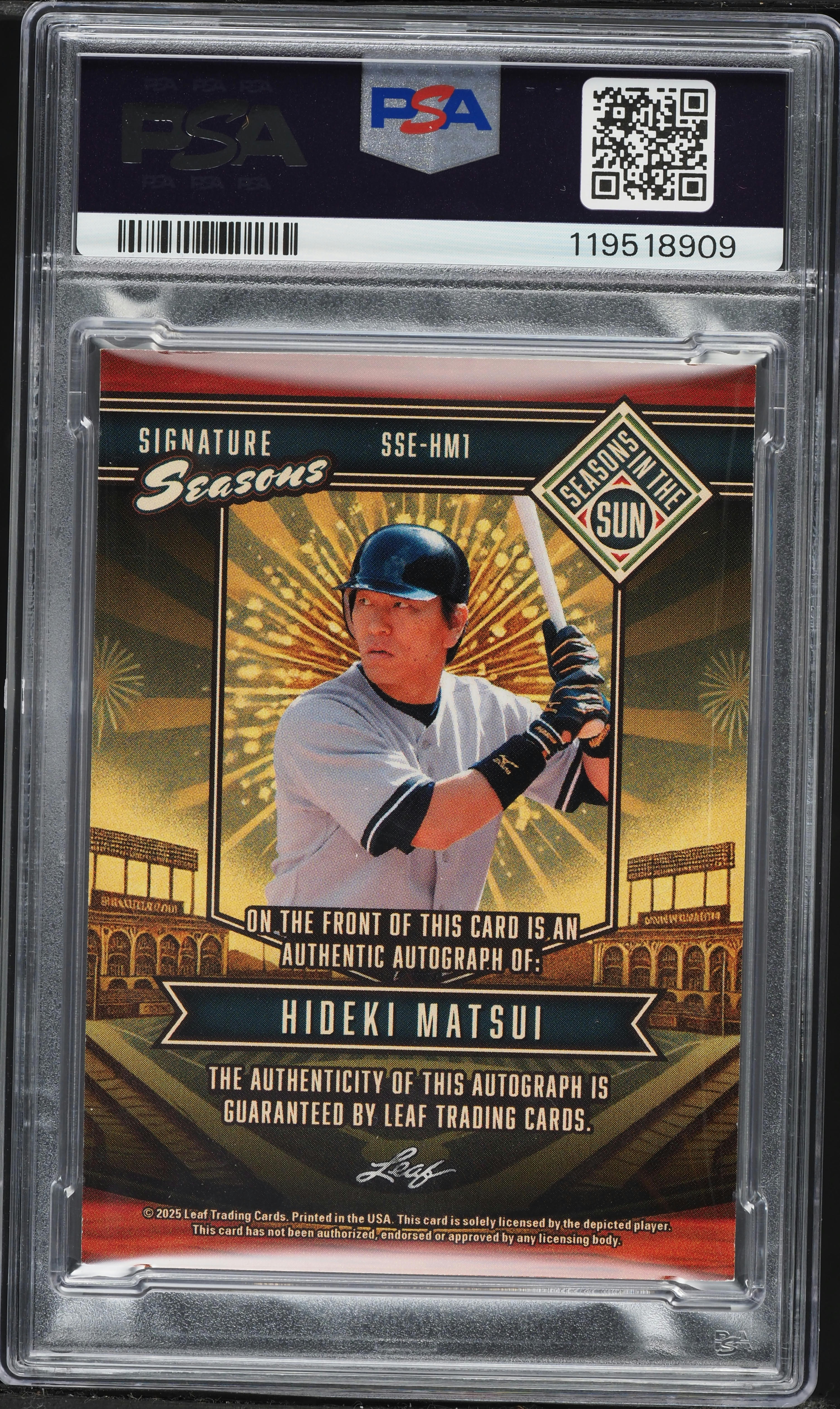 2025 Leaf Seasons In The Sun Holo Dots Hideki Matsui AUTO /7 #SSE