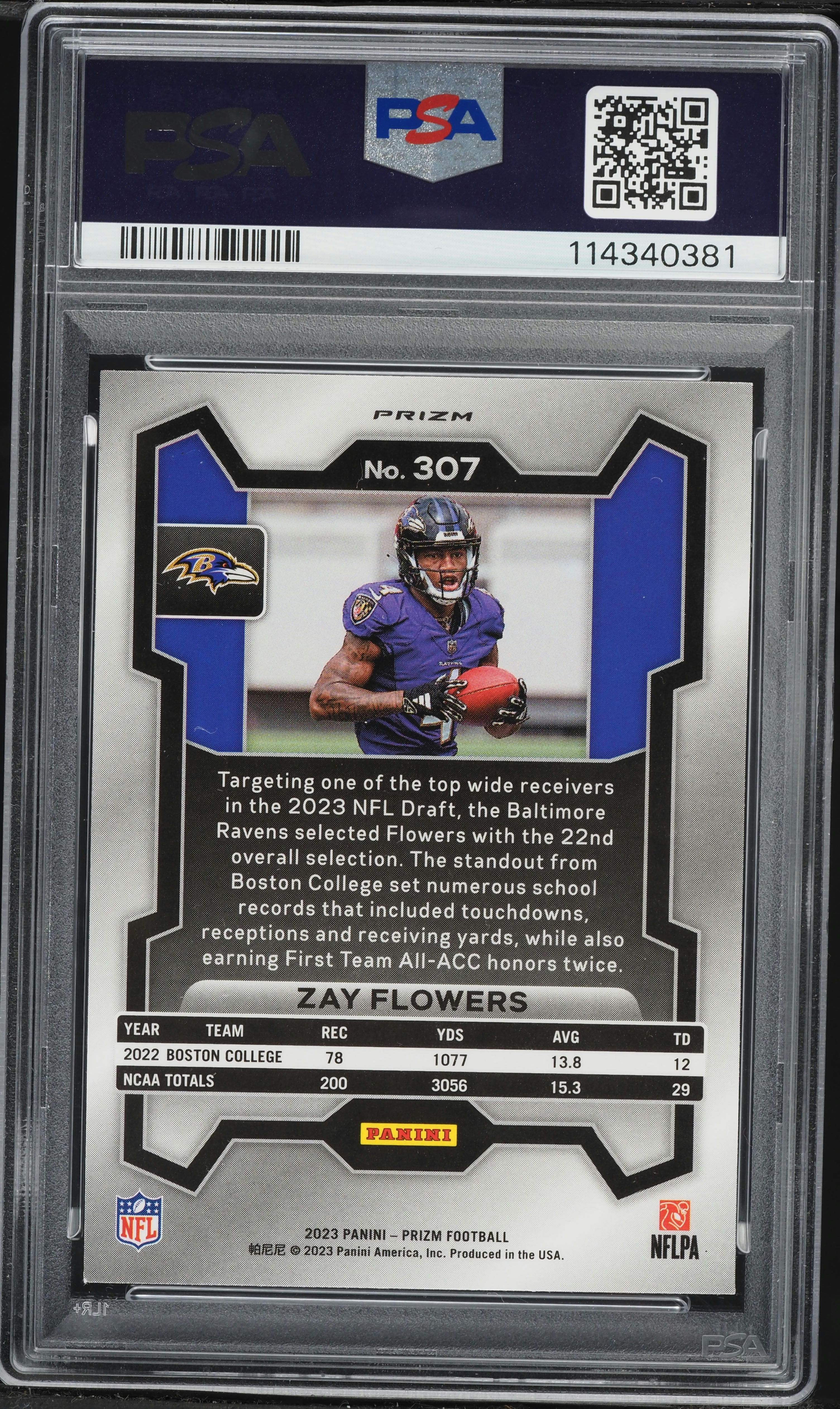 2023 Panini Prizm Black & Red Checker Zay Flowers ROOKIE AUTO DNA