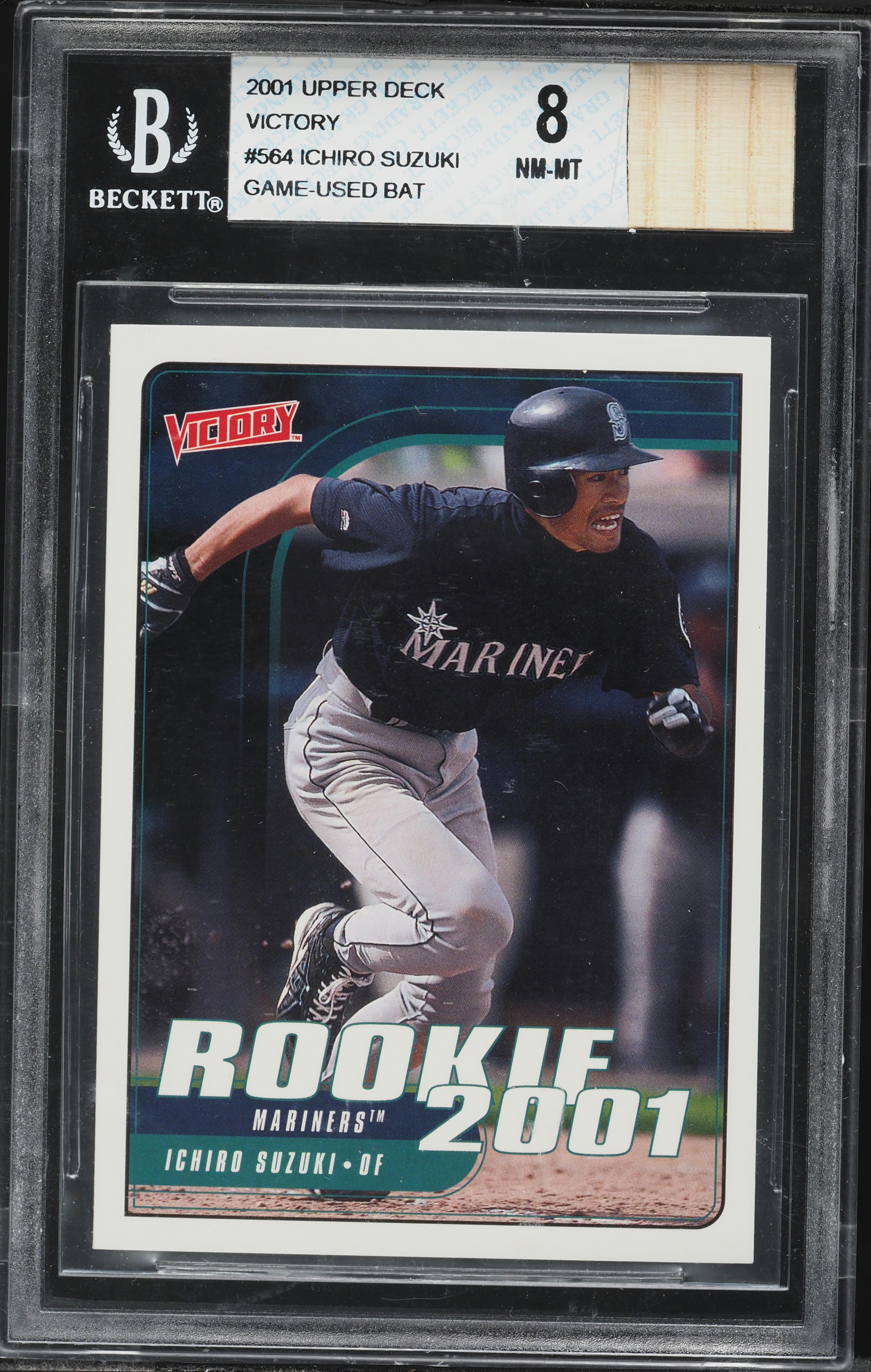 2001 Upper Deck Victory Bat Ichiro ROOKIE PATCH #564 BGS 8 NM-MT
