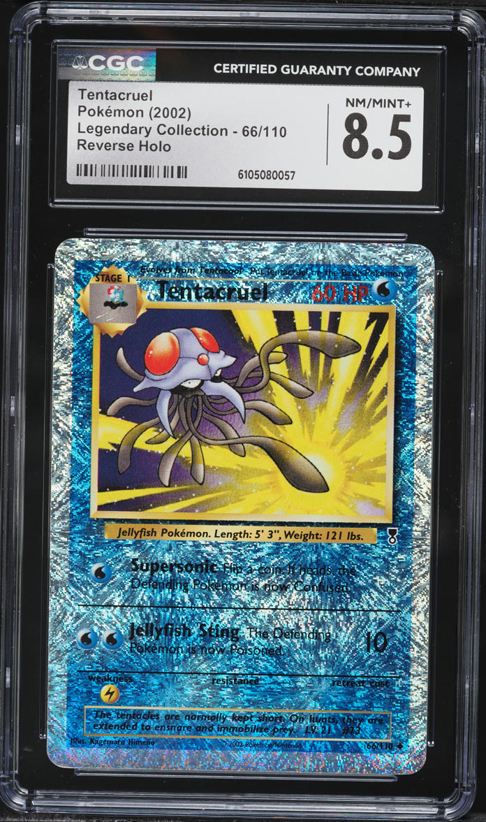 2002 Pokemon Legendary Collection Reverse Holo Tentacruel #66 CGC 8.5 NM-MT+