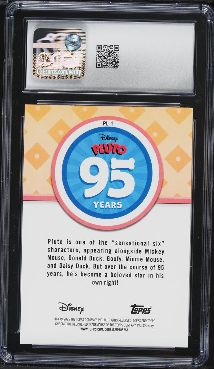 2025 Topps Chrome Disney Pluto 95th Anniversary Pluto #PL-1 CGC 10