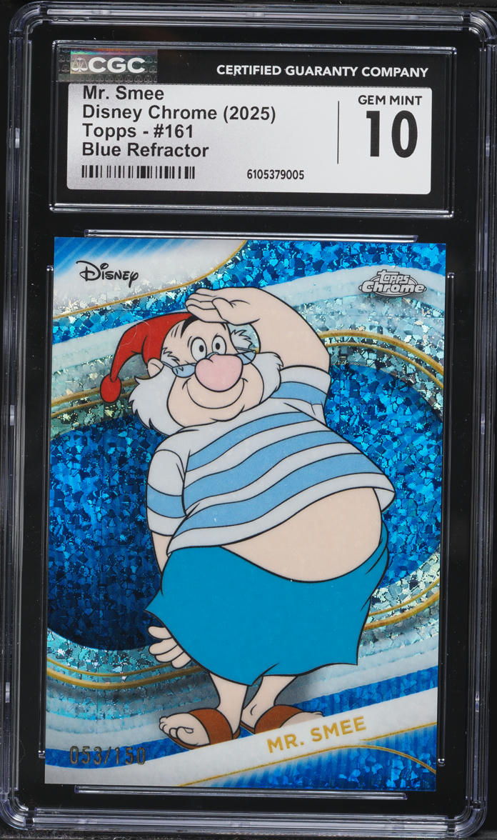2025 Topps Chrome Disney Blue Refractor Mr. Smee /150 #161 CGC 10 GEM MINT