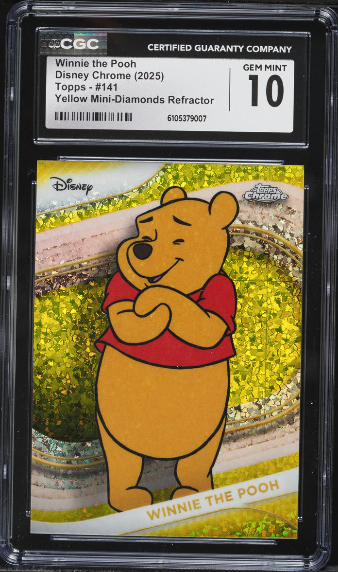 2025 Topps Chrome Disney Yellow Mini-Diamonds Refractor Winnie The