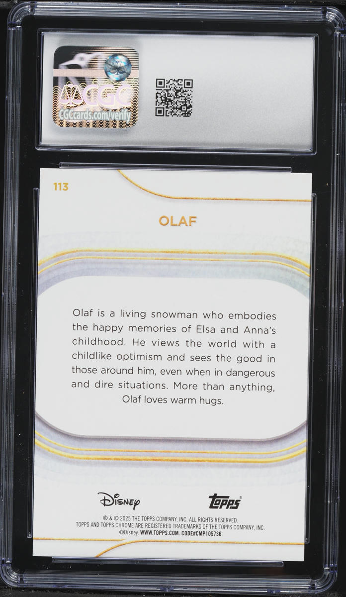 2025 Topps Chrome Disney Olaf #113 CGC 9.5 MINT+ on Fanatics Collect