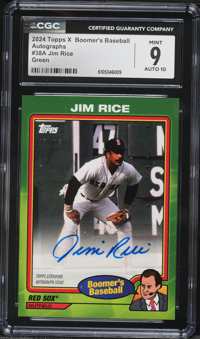 2024 Topps X Boomer's Baseball Green Jim Rice AUTO /75 #38A CGC 9 MINT