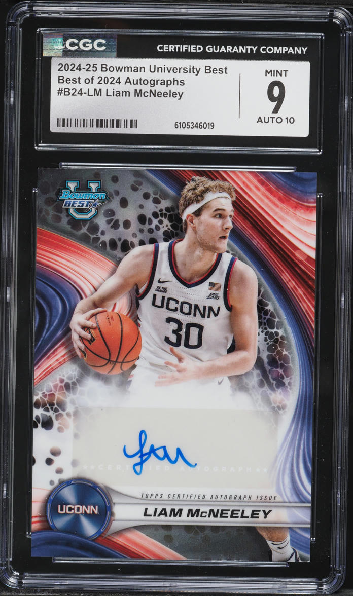 2024 Bowman University Best Of '24 Liam McNeeley ROOKIE AUTO #B24-LM CGC 9 MINT