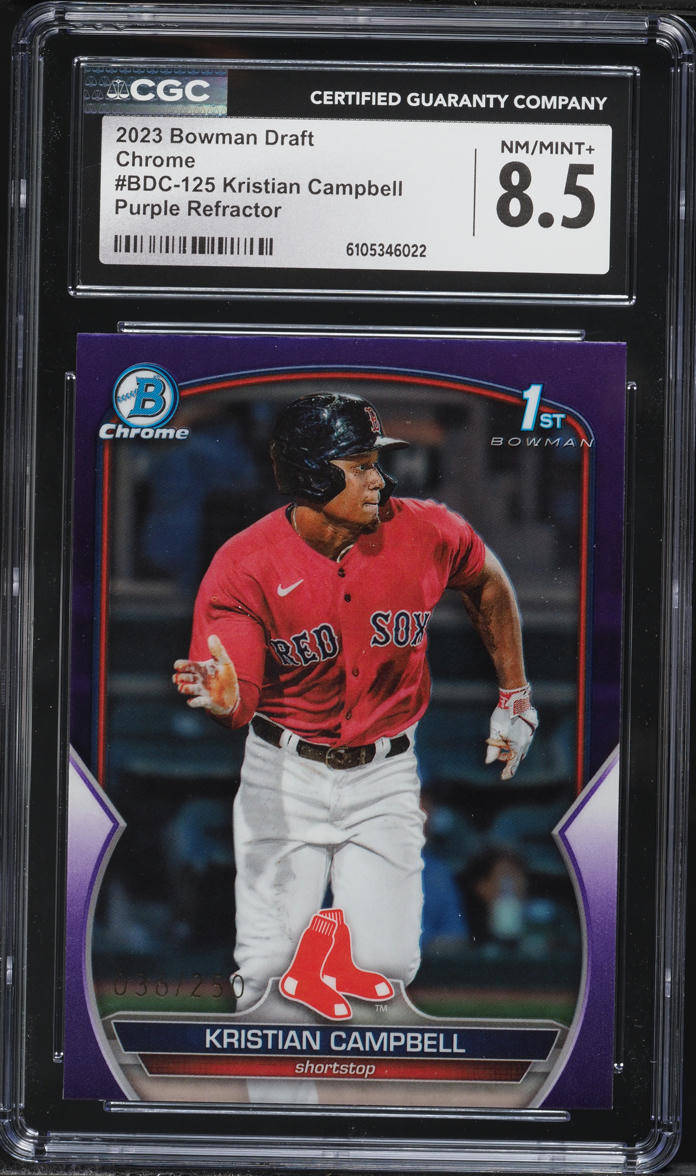 2023 Bowman Chrome Draft Purple Refractor Kristian Campbell PROSPECT /250 #BDC-125 CGC 8.5