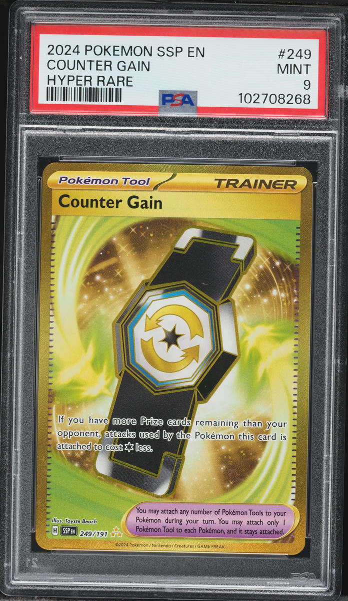 2024 Pokemon SV Surging Sparks Hyper Rare Counter Gain #249 PSA 9 MINT