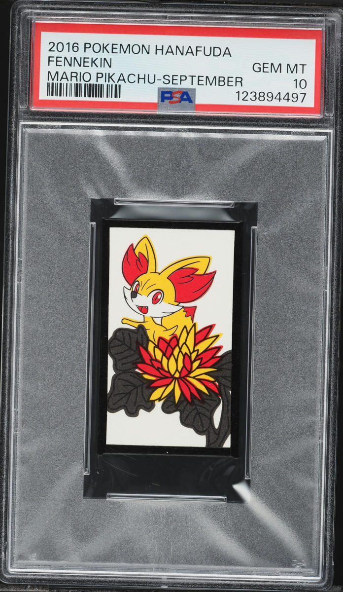 2016 Pokemon Hanafuda Mario Pikachu September Fennekin PSA 10 GEM