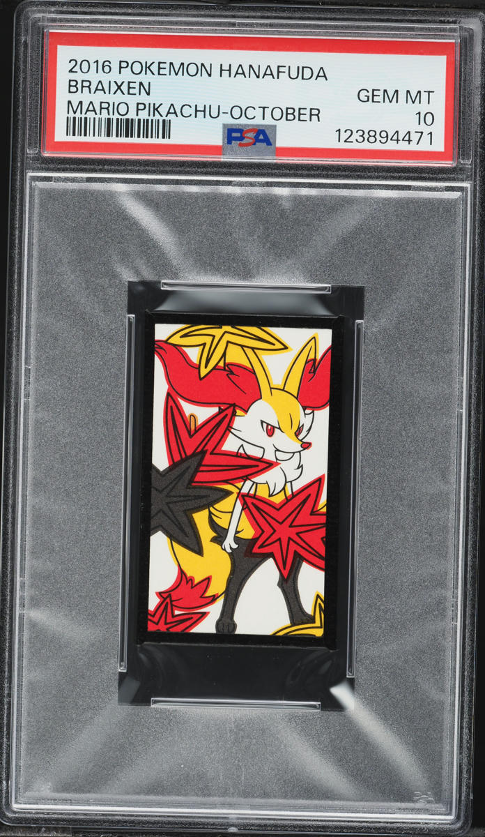 2016 Pokemon Hanafuda Mario Pikachu October Braixen PSA 10 GEM MINT