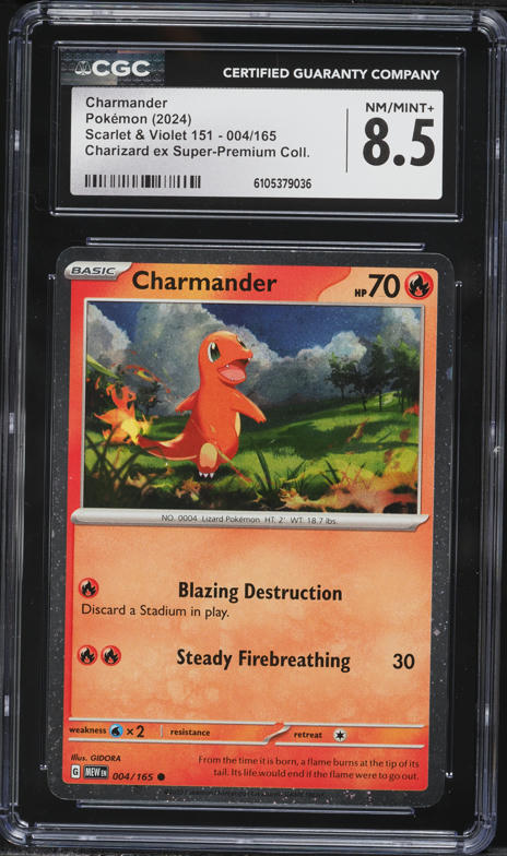 2024 Pokemon SV 151 Charizard Ex Premium Collection Holo Charmander #4 CGC 8.5 NM-MT+