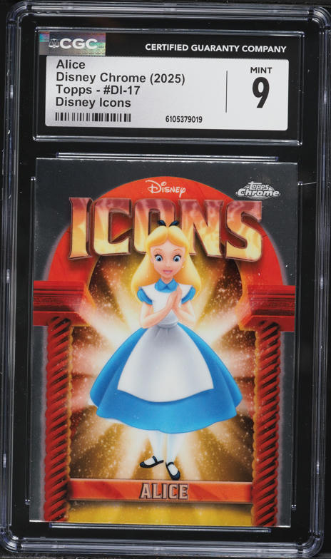 2023 Topps Chrome Disney 100 Purple Refractor Alice /299 #44 PSA