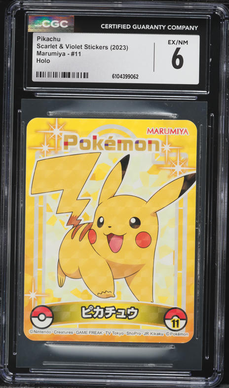 2023 Pokemon Japanese Scarlet & Violet Stickers Marumiya Holo Pikachu #11 CGC 6 EXMT