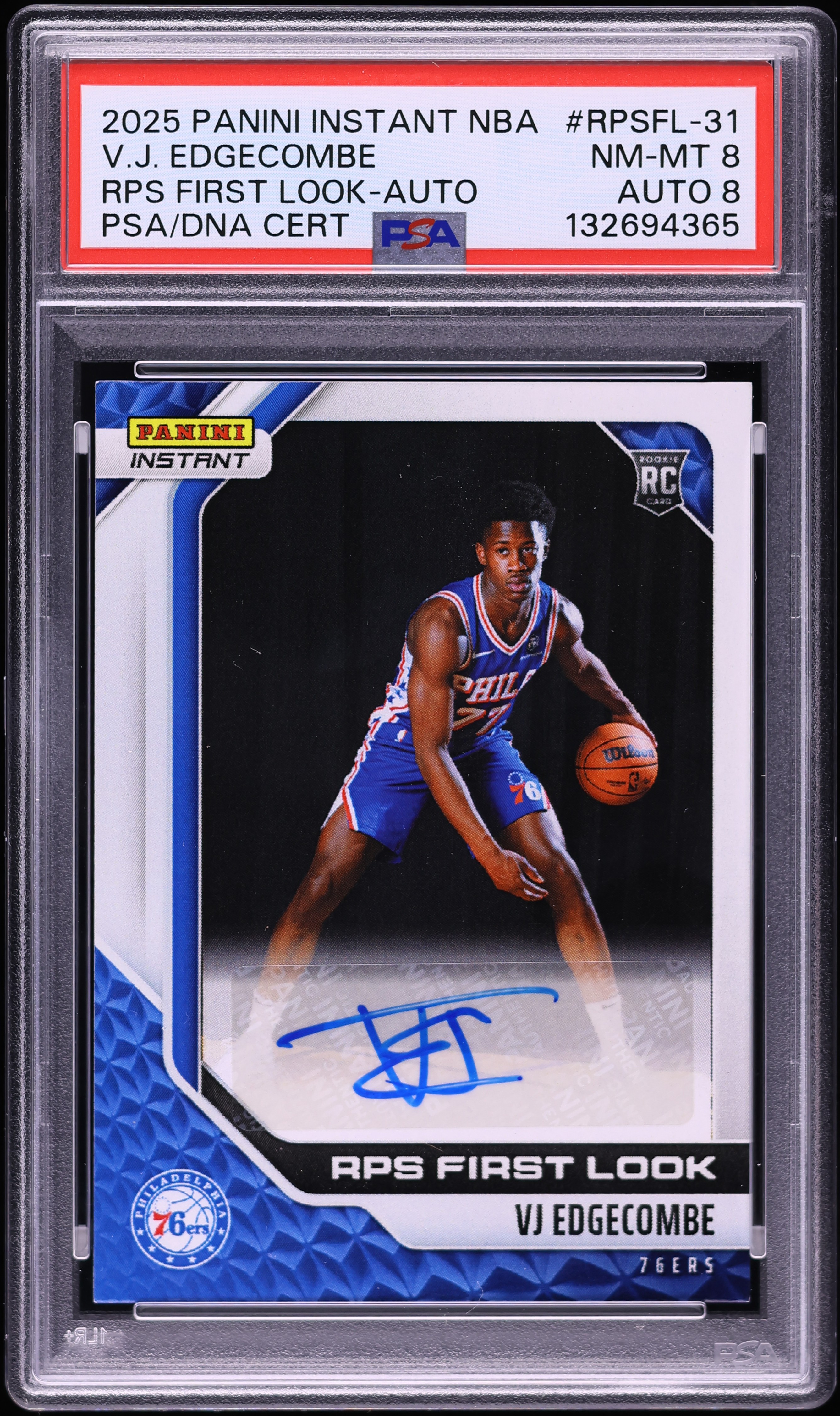 2025 Panini Instant NBA RPS First Look VJ Edgecombe ROOKIE AUTO