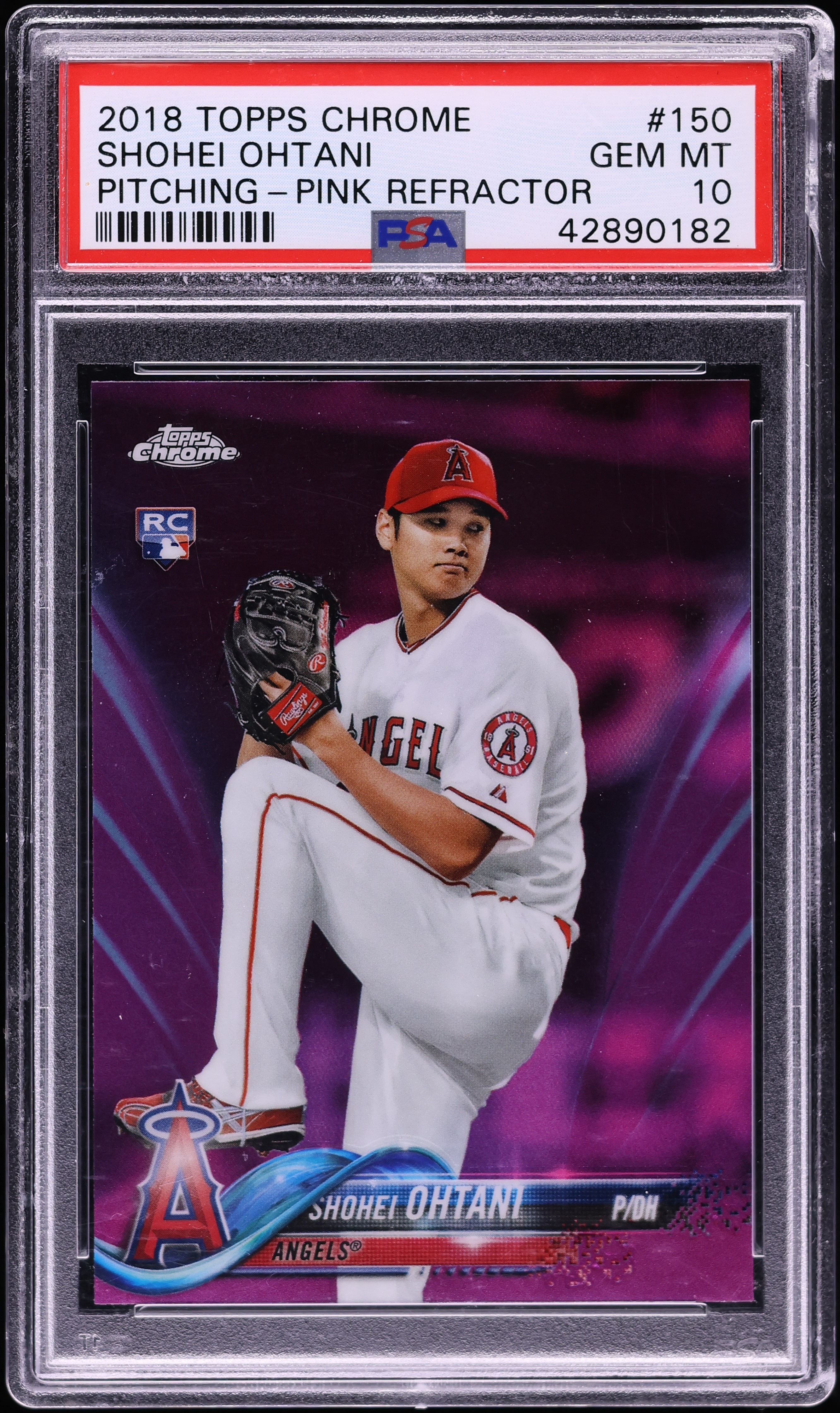 2018 Topps Chrome Pitching Pink Refractor Shohei Ohtani ROOKIE