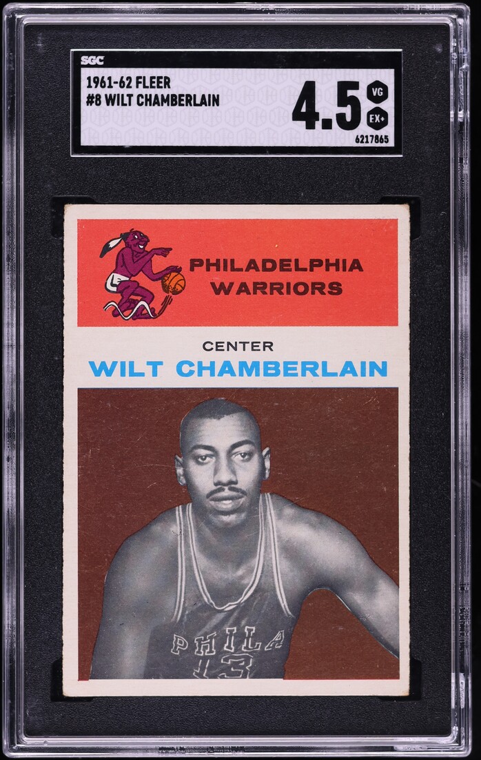 1961 Fleer Basketball Wilt Chamberlain ROOKIE #8 SGC 4.5 VGEX+