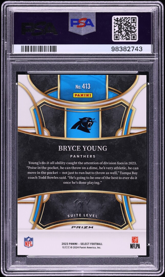 2023 Select Suite Level Black Prizm Bryce Young ROOKIE 1/1 #413 PSA 10 GEM MINT