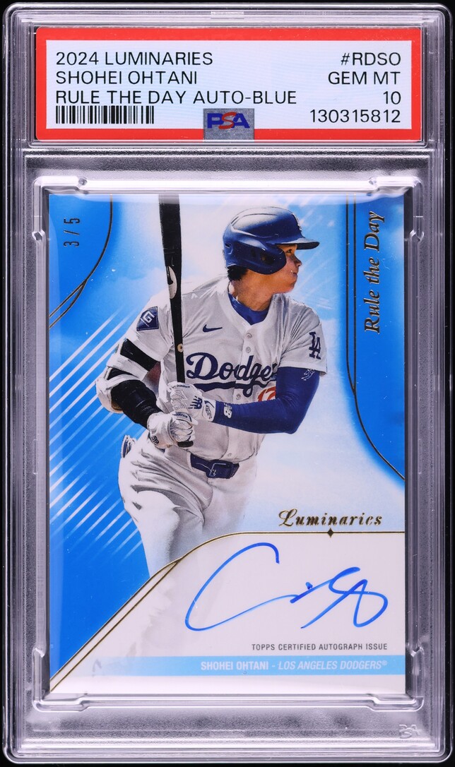 2024 Topps Luminaries Rule The Day Blue Shohei Ohtani AUTO /5 #RDSO PSA 10 GEM MINT