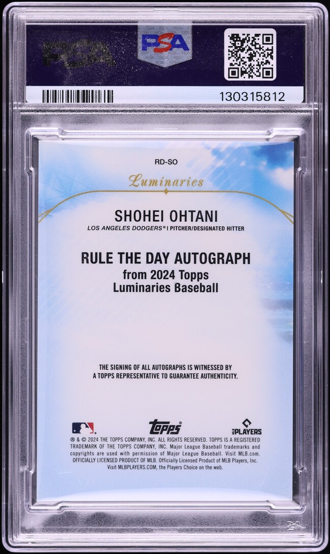 2024 Topps Luminaries Rule The Day Blue Shohei Ohtani AUTO /5 #RDSO PSA 10 GEM MINT
