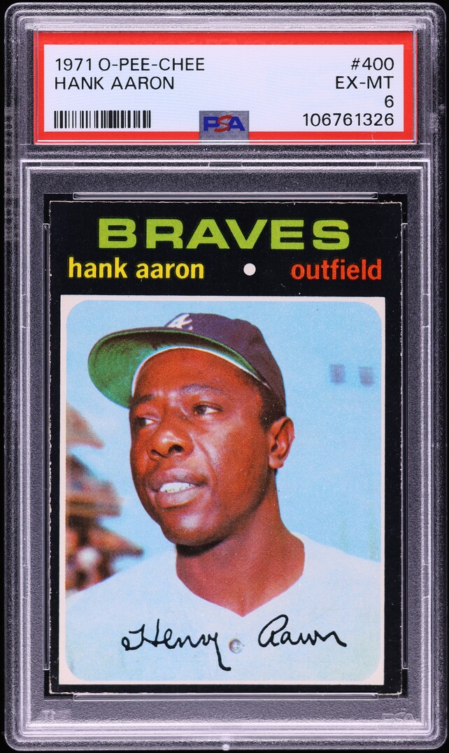 1971 O-Pee-Chee Hank Aaron #400 PSA 6 EXMT