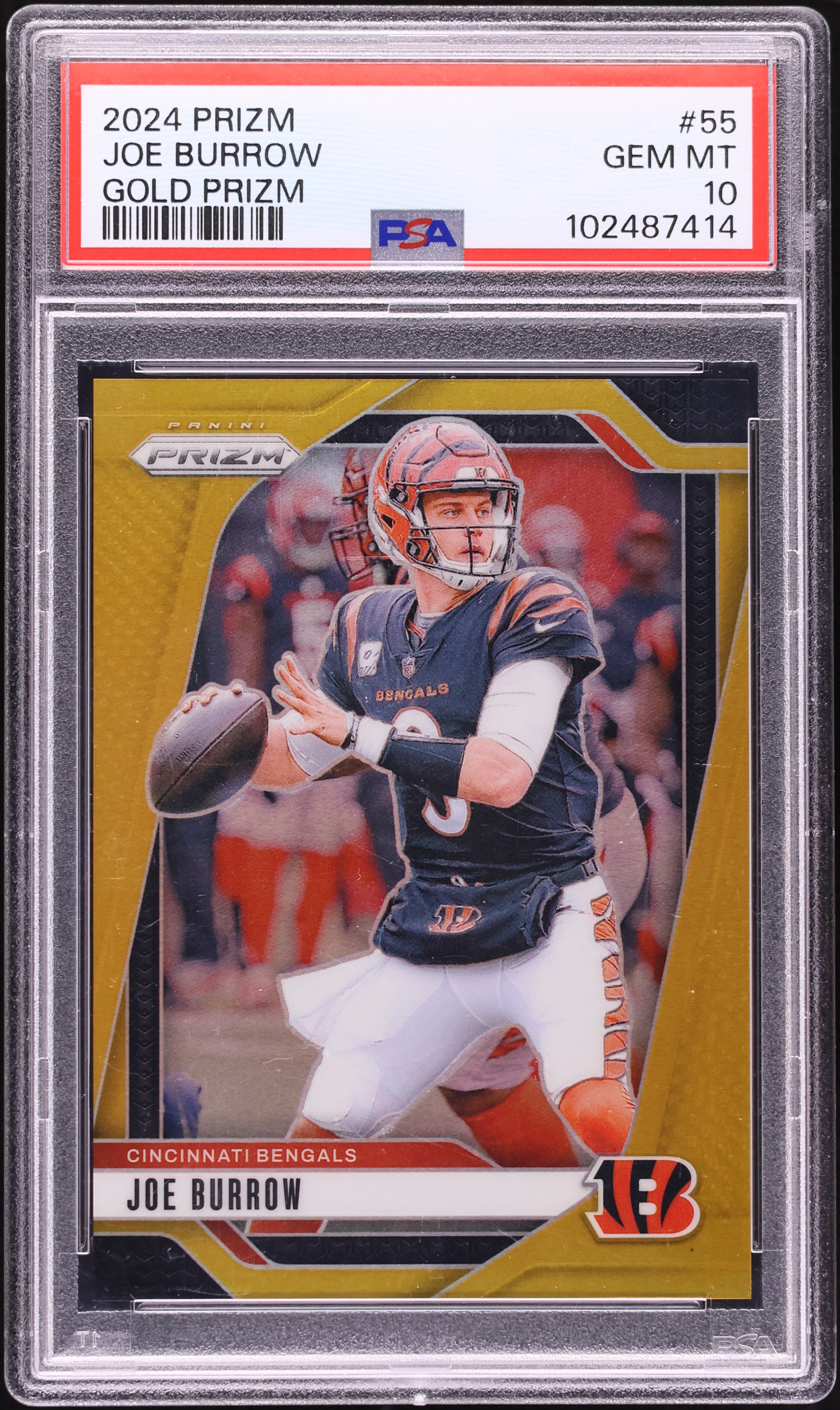 2024 Panini Prizm Gold Joe Burrow /10 #55 PSA 10 GEM MINT on