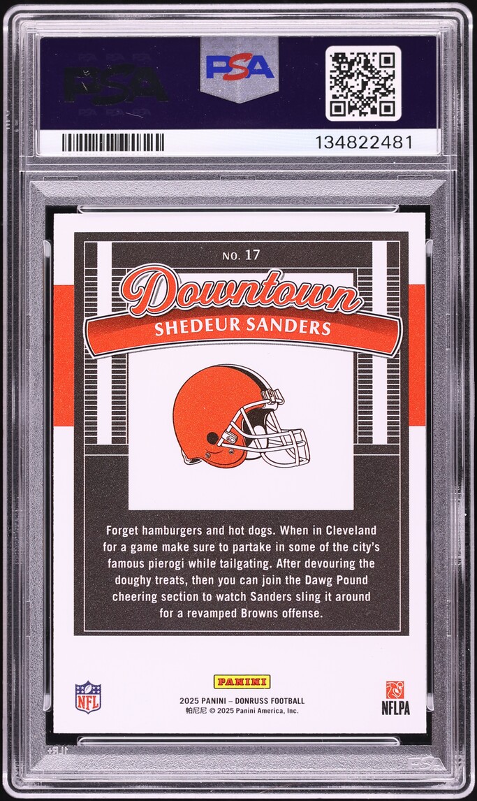 2025 Donruss Downtown Shedeur Sanders ROOKIE #17 PSA 10 GEM MINT