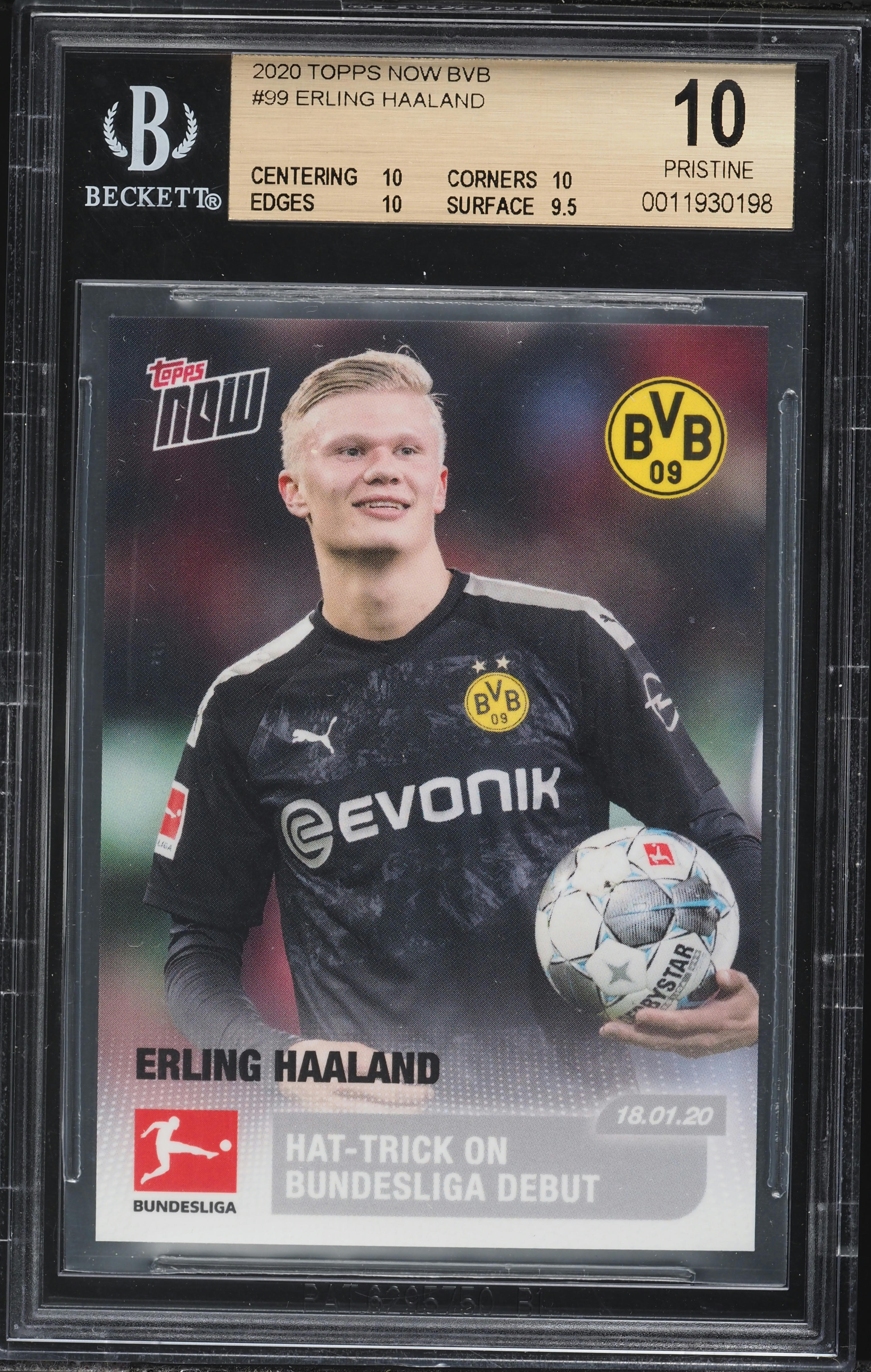 2019 Topps Now Bundesliga Erling Haaland ROOKIE /487 #99 BGS 10