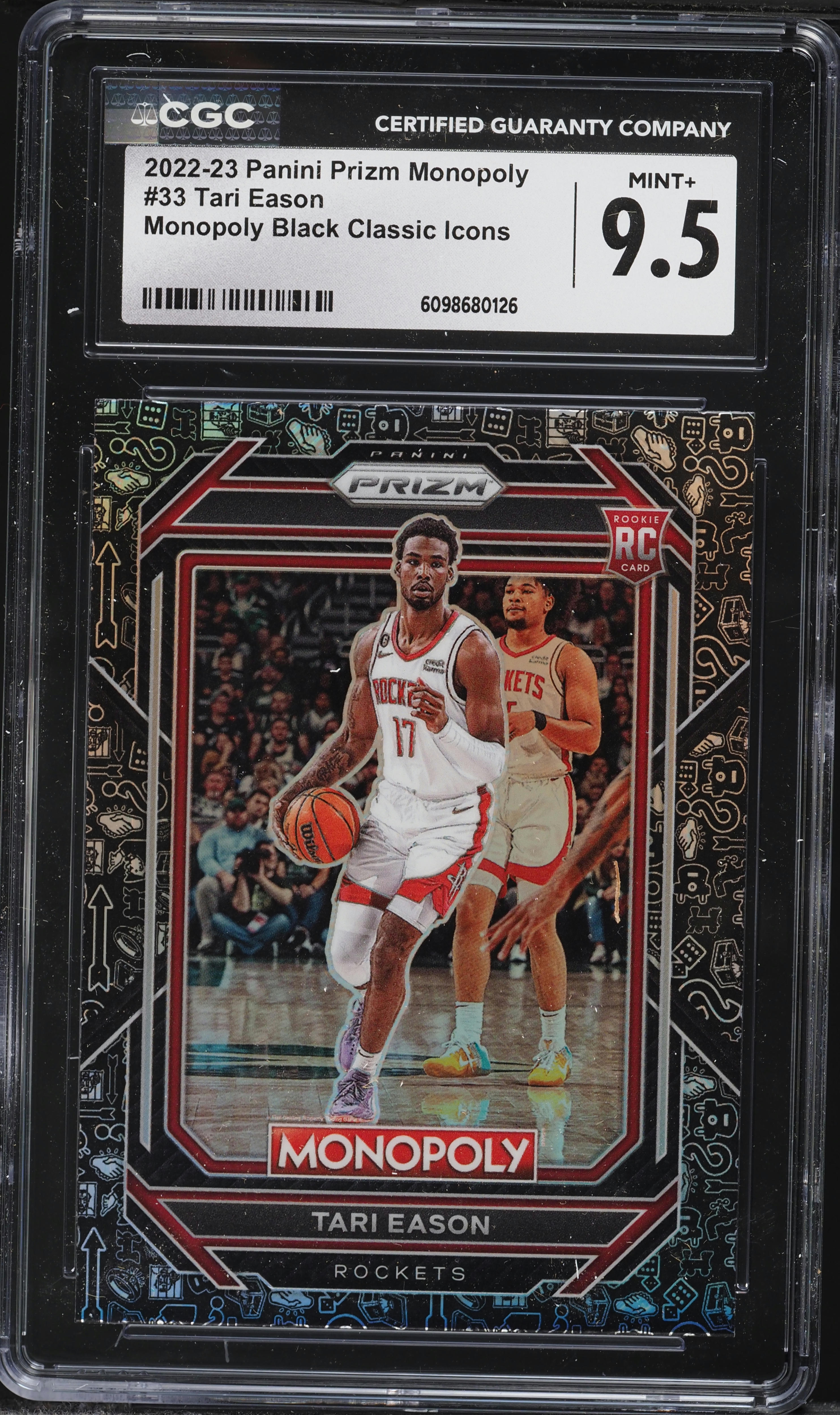 2022 Panini Prizm Monopoly Black Classic Icons Tari Eason ROOKIE