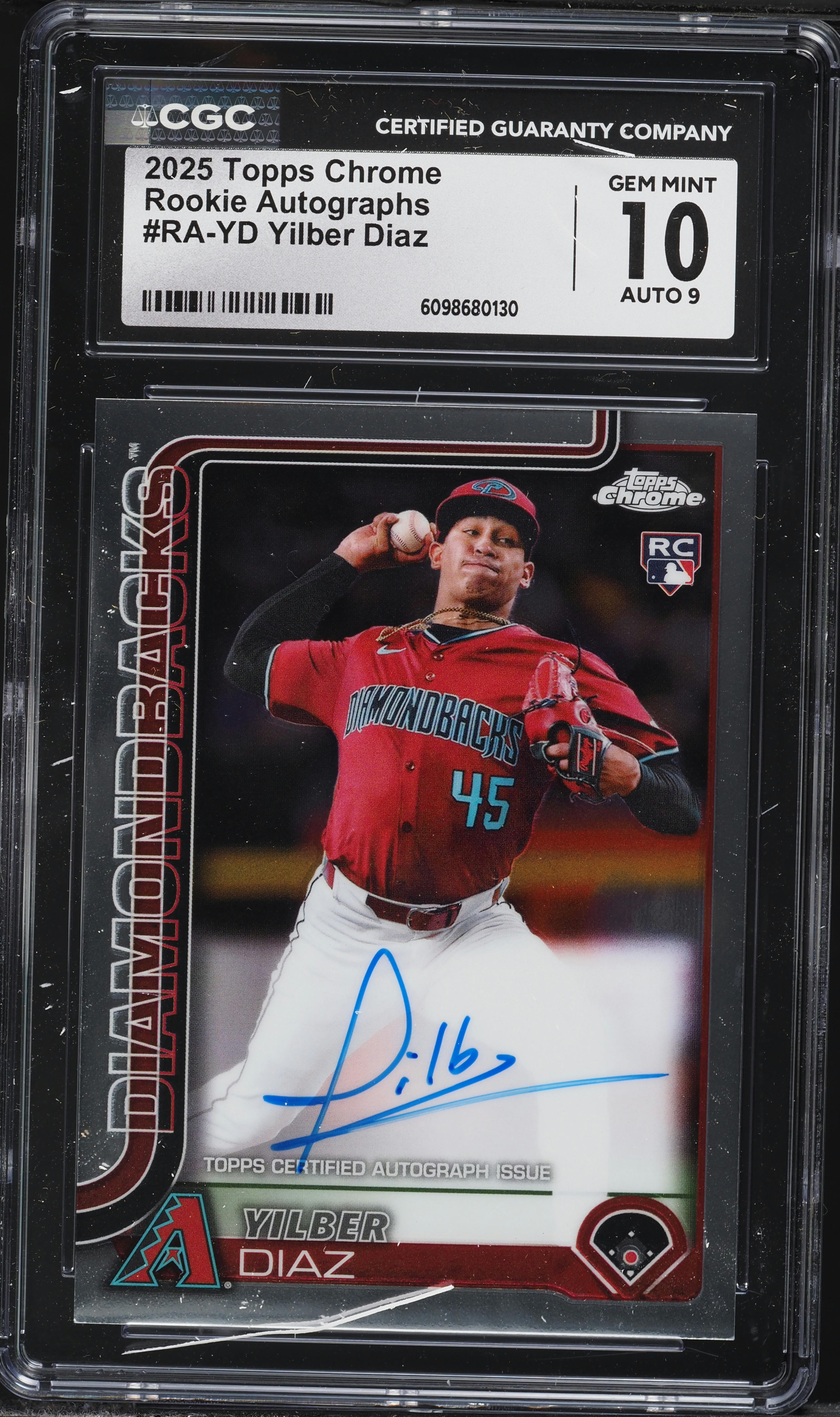 2025 Topps Chrome Yilber Diaz ROOKIE AUTO #RA-YD CGC 10 GEM MINT 