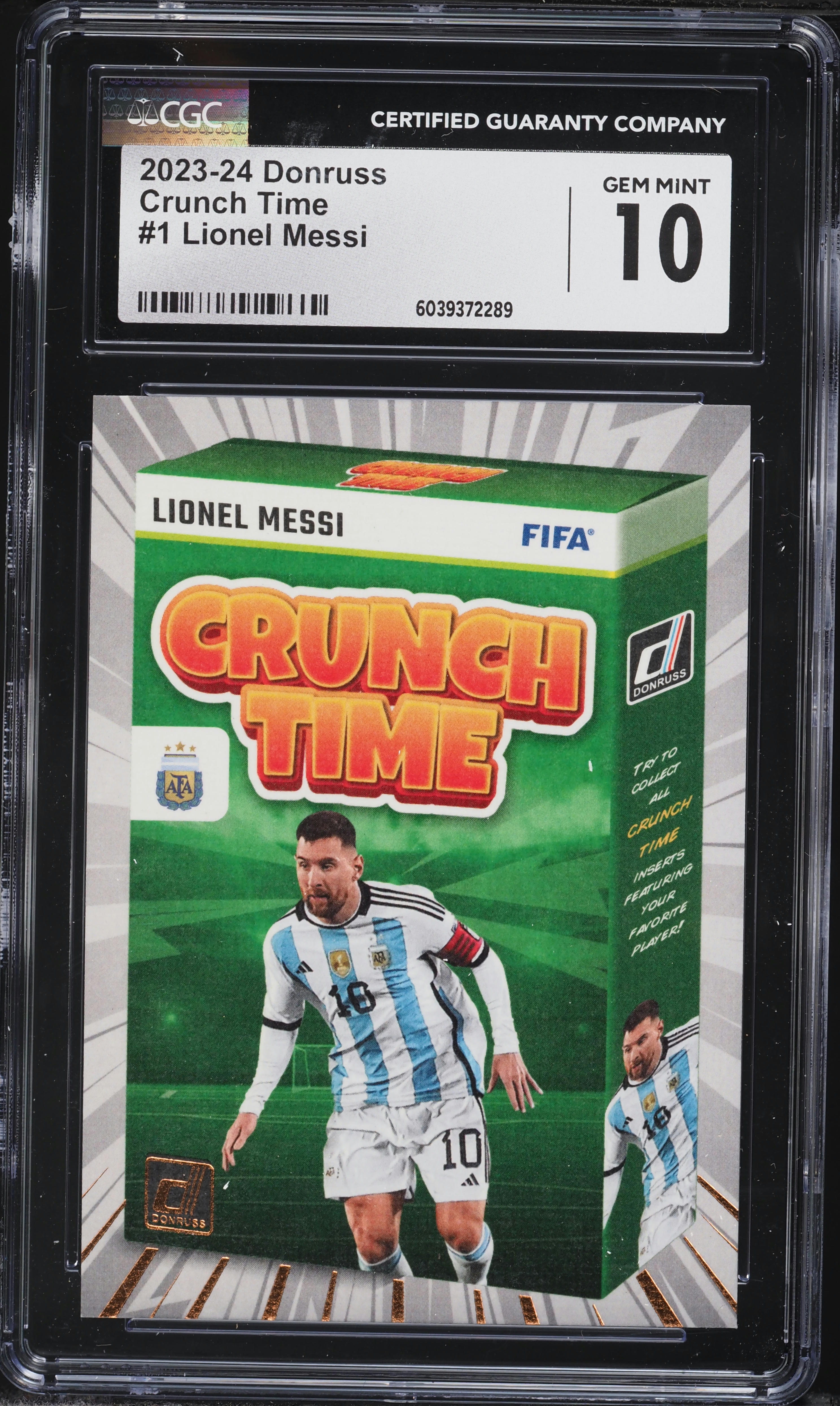 2023 Donruss Crunch Time Lionel Messi #1 CGC 10 GEM MINT on