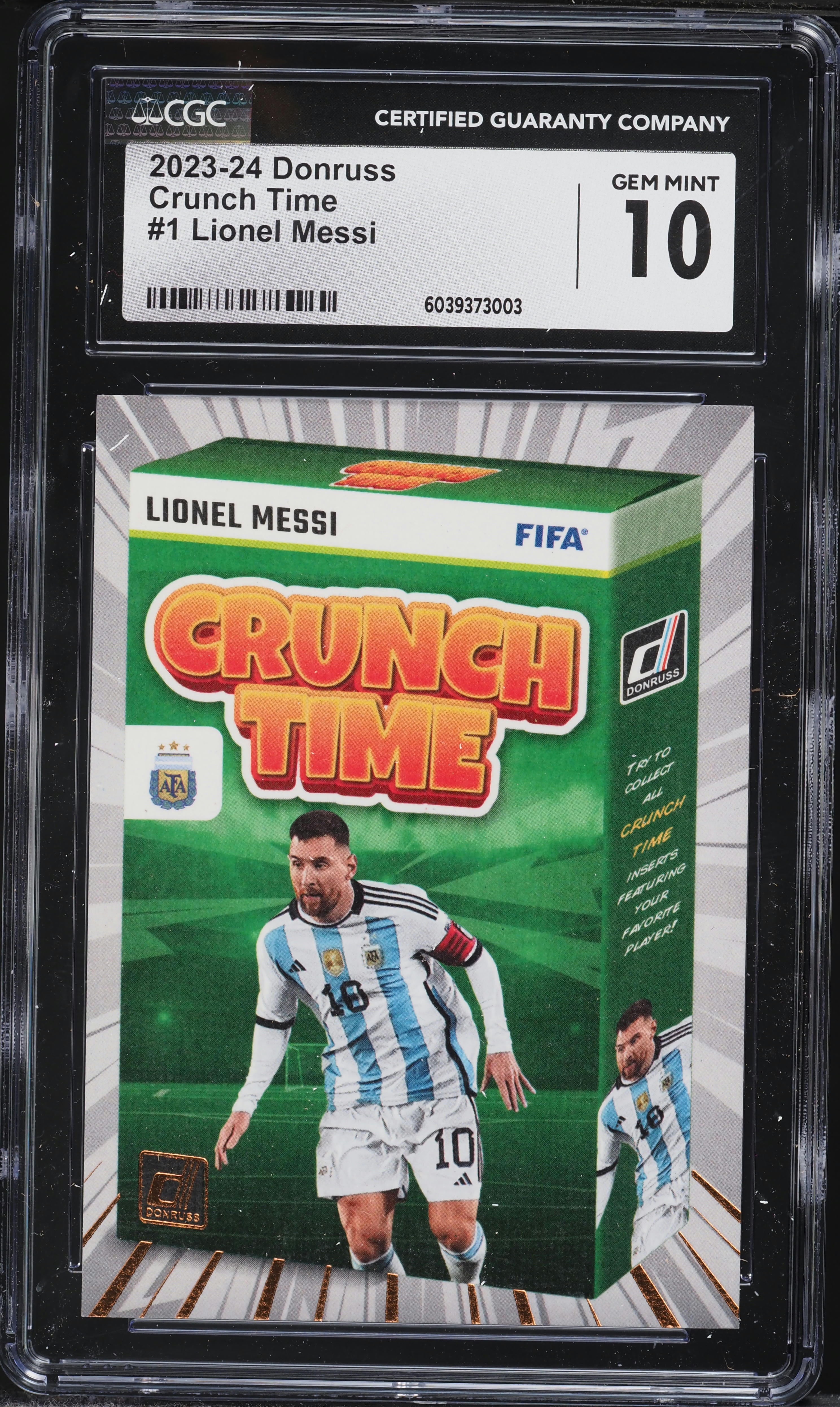 2023 Donruss Crunch Time Lionel Messi #1 CGC 10 GEM MINT on