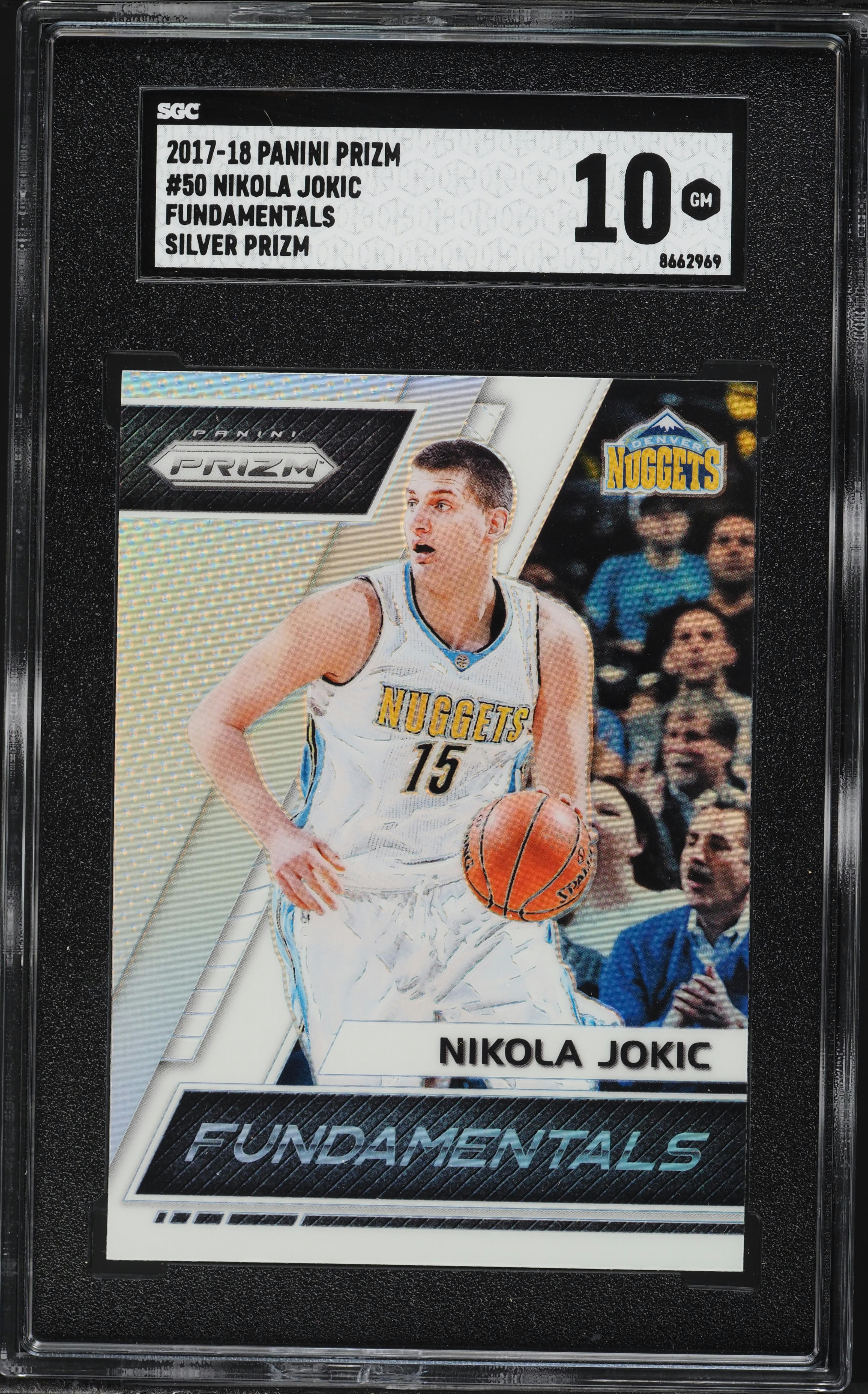 2017 Panini Prizm Fundamentals Silver Nikola Jokic #50 SGC 10 GEM 