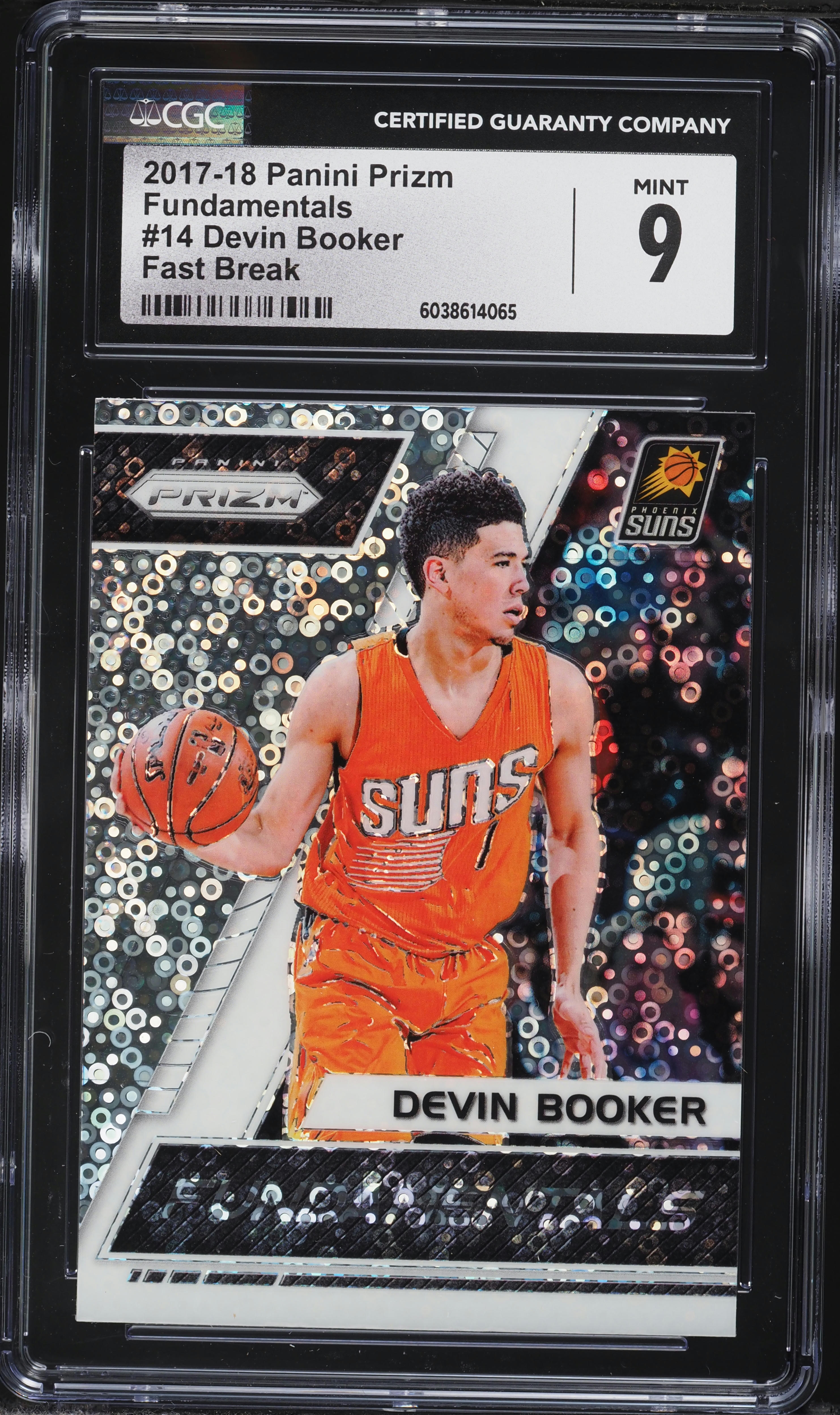2017 Panini Prizm Fundamentals Fast Break Devin Booker #14 CGC 9