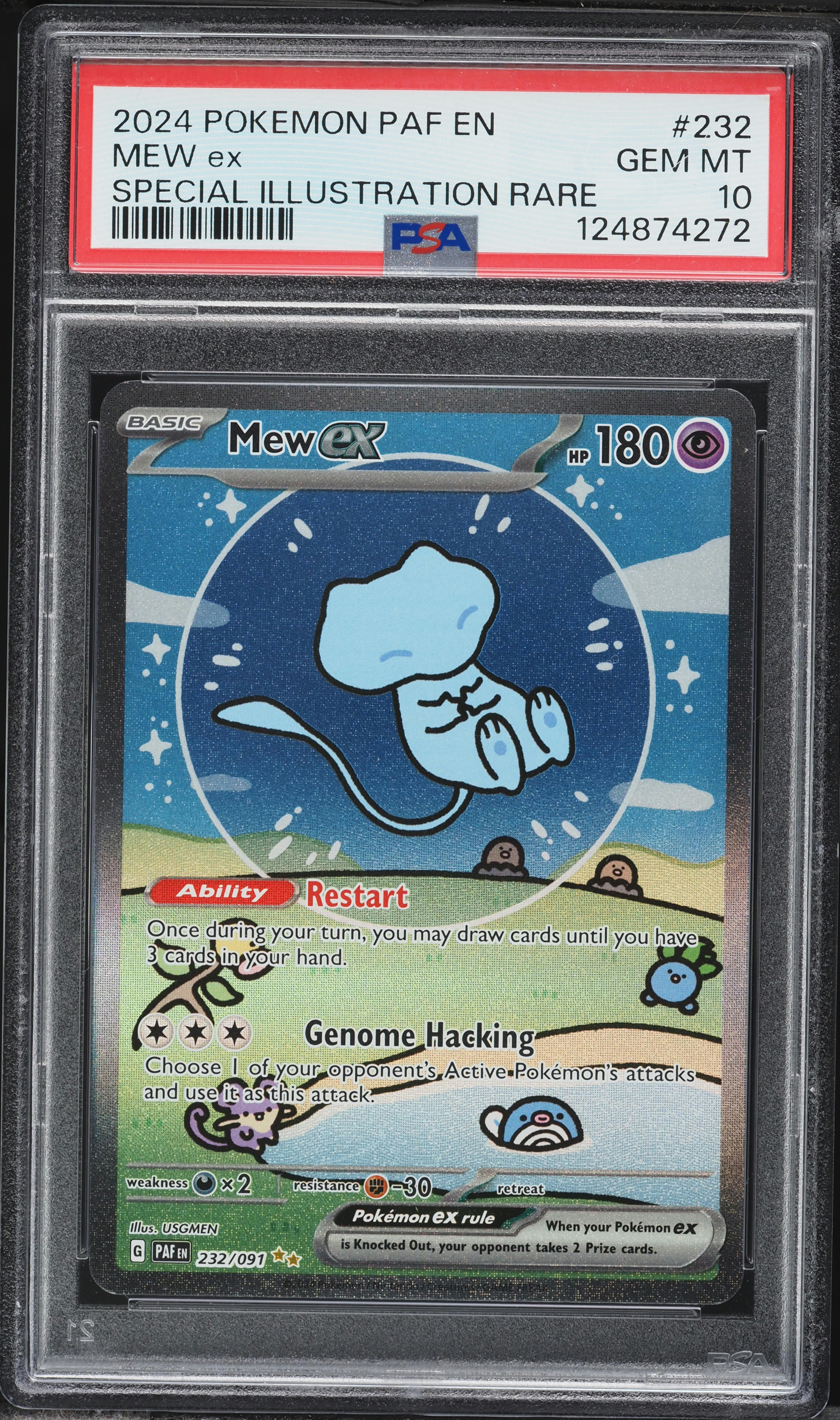 2024 Pokemon Scarlet & Violet Paldean Fates SIR Mew ex #232 PSA 10