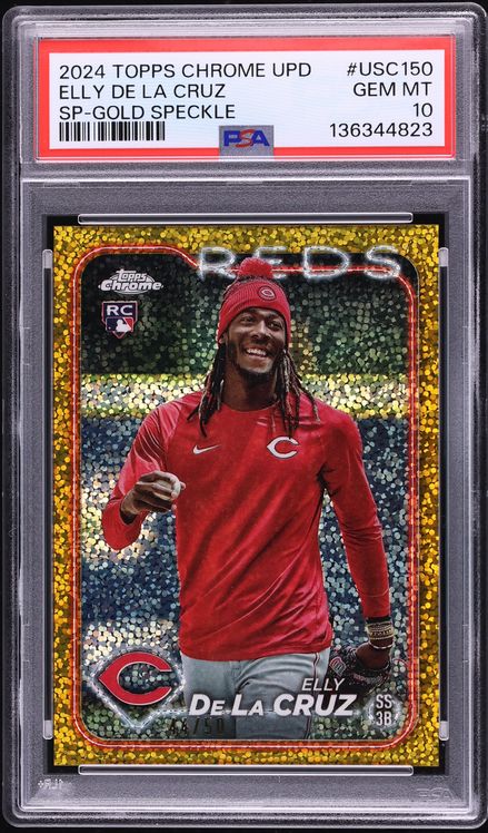 2024 Topps Chrome Update Gold Speckle Elly De La Cruz ROOKIE /50 #USC150 PSA 10 GEM MINT