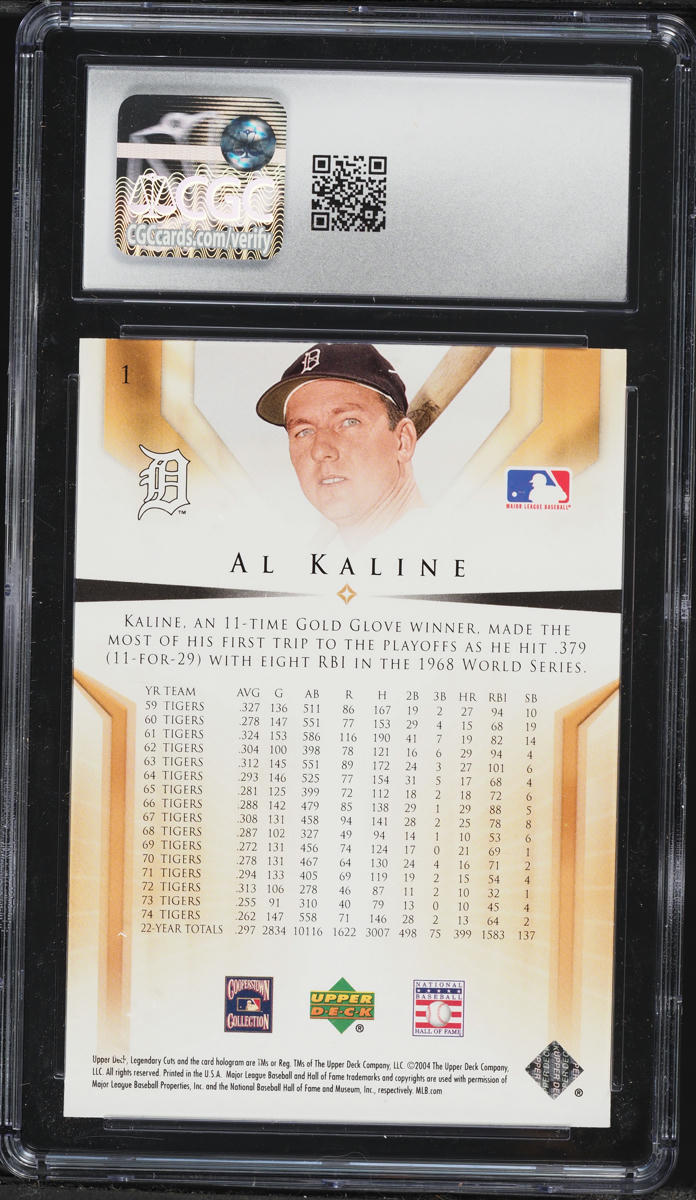 2004 SP Legendary Cuts Al Kaline #1 CGC 10 GEM MINT