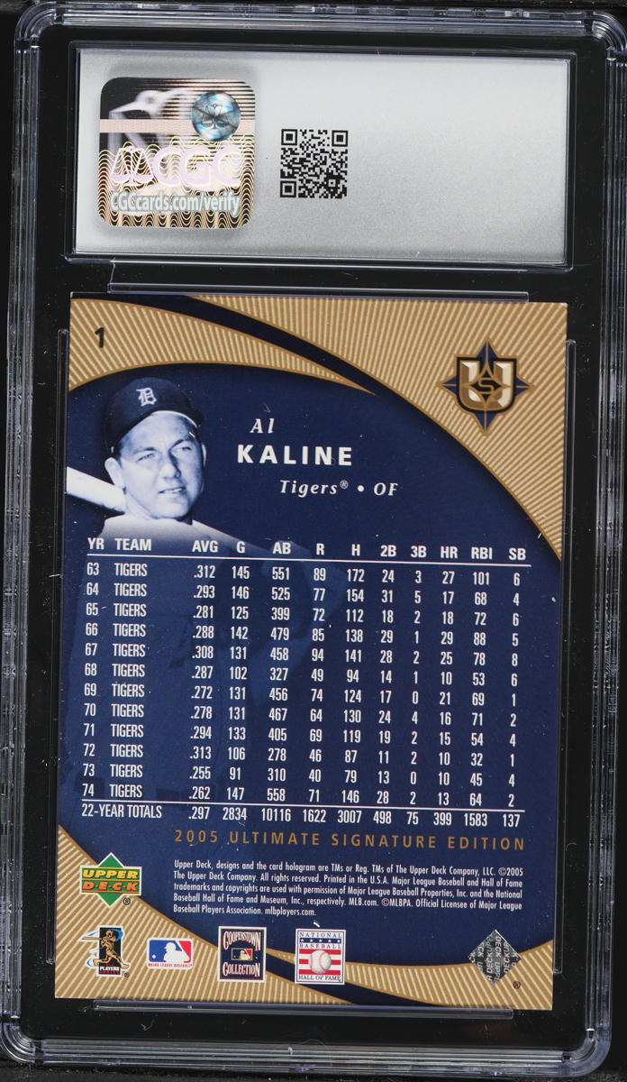 2005 UD Ultimate Signature Edition Al Kaline /825 #1 CGC 8.5 NM-MT+