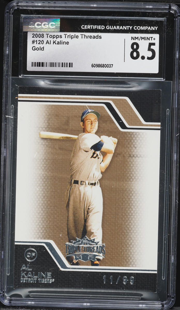 2008 Topps Triple Threads Gold Al Kaline /99 #120 CGC 8.5 NM-MT+